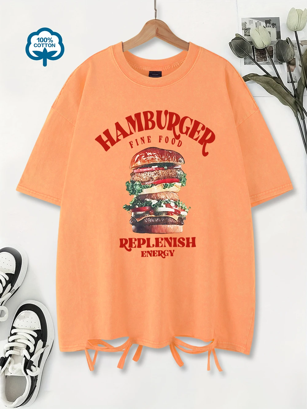 Hamburger Replenish Energy Prints Washed T-Shirt Womens Cotton Oversized Tops Hip Hop Distressed O-Neck T Shirt Summer Clothes
Hamburger Replenish Energy Prints Washed T-Shirt Womens Cotton Oversized Tops Hip Hop Distressed O-Neck T Shirt Summer Clothes