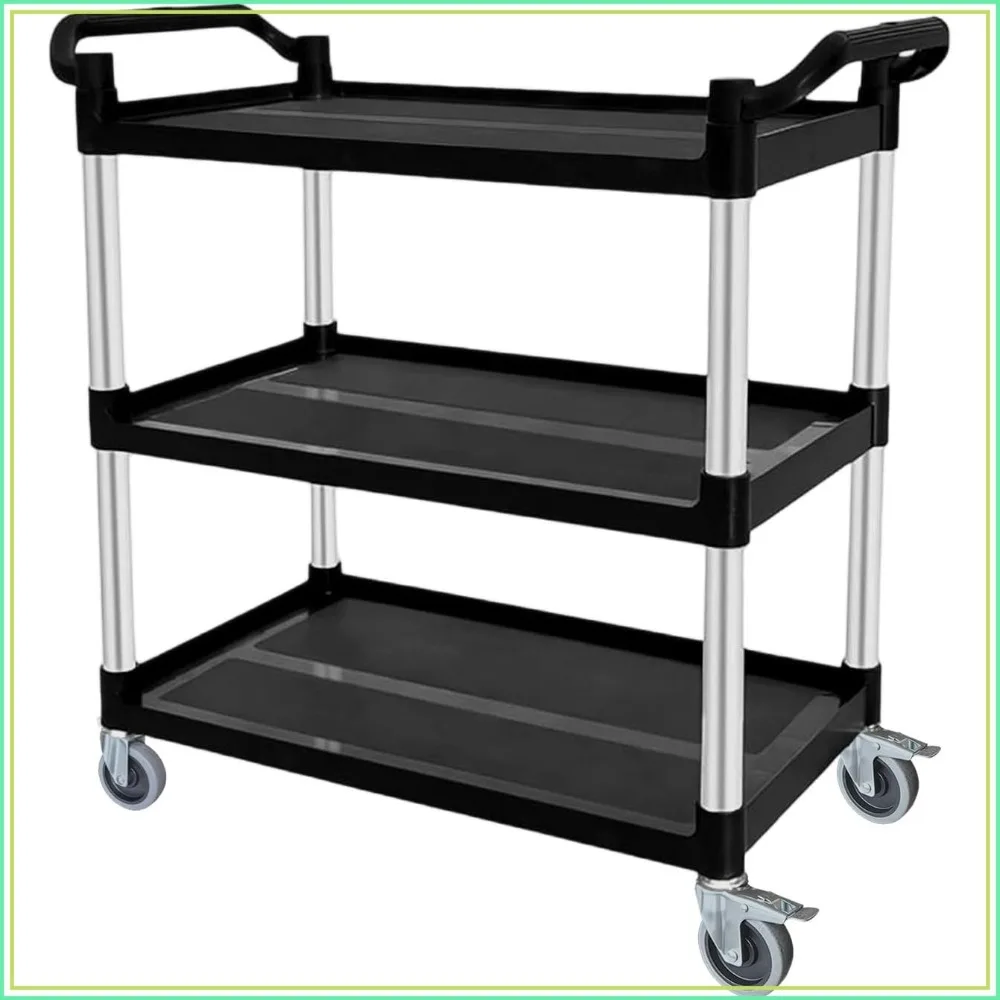 300 lbs Heavy Duty 3-Tier Rolling Utility Cart with Wheels, 4" Silent Casters, 2 Lockable, for Home, Office, Restaurant, Warehouse, 31.5"x16"x38"
300 lbs Heavy Duty 3-Tier Rolling Utility Cart with Wheels, 4" Silent Casters, 2 Lockable, for Home, Office, Restaurant, Warehouse, 31.5"x16"x38"