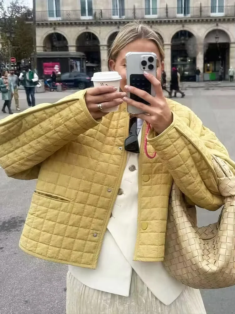 HH Women's Autumn Winter Fashion Versatile 2-Color Silhouette Checked Cotton Jacket Female Hidden Button Street Casual Coat
HH Women's Autumn Winter Fashion Versatile 2-Color Silhouette Checked Cotton Jacket Female Hidden Button Street Casual Coat