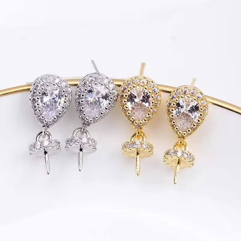 14K Gold Plated Inlaid Zircon Earring Settings,Pearl Earring Fixtures,Earring Hooks,Accessories For Earrrings,Jewelry Materials
14K Gold Plated Inlaid Zircon Earring Settings,Pearl Earring Fixtures,Earring Hooks,Accessories For Earrrings,Jewelry Materials