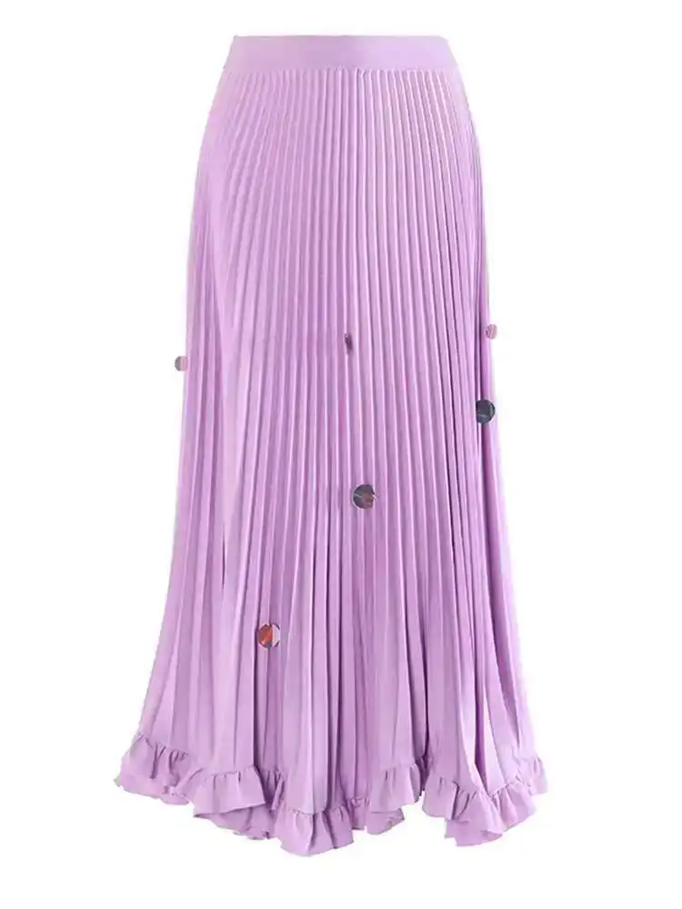 High Elastic Waist Khaki Pleated Elegant Sequins A-line Half-body Skirt Women Fashion Tide New Spring Autumn
High Elastic Waist Khaki Pleated Elegant Sequins A-line Half-body Skirt Women Fashion Tide New Spring Autumn