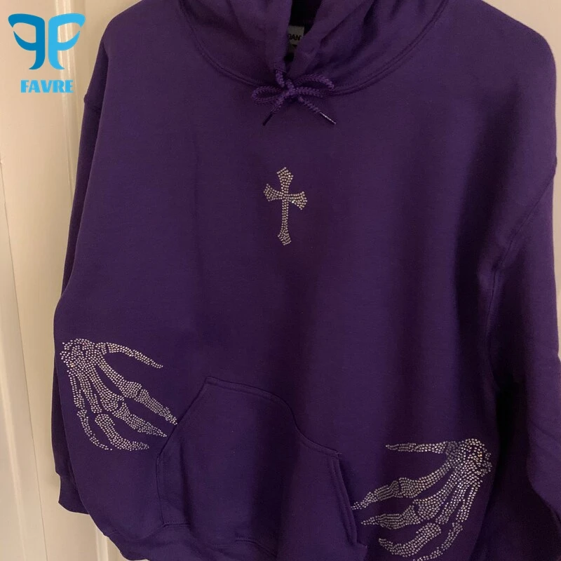 FAVRE Cross Rhinestones Sweatshirts Men Casual Skeleton Hand Hot-drill Hoodies Ins Women Spring Autumn Couple Pullovers Y2K
FAVRE Cross Rhinestones Sweatshirts Men Casual Skeleton Hand Hot-drill Hoodies Ins Women Spring Autumn Couple Pullovers Y2K