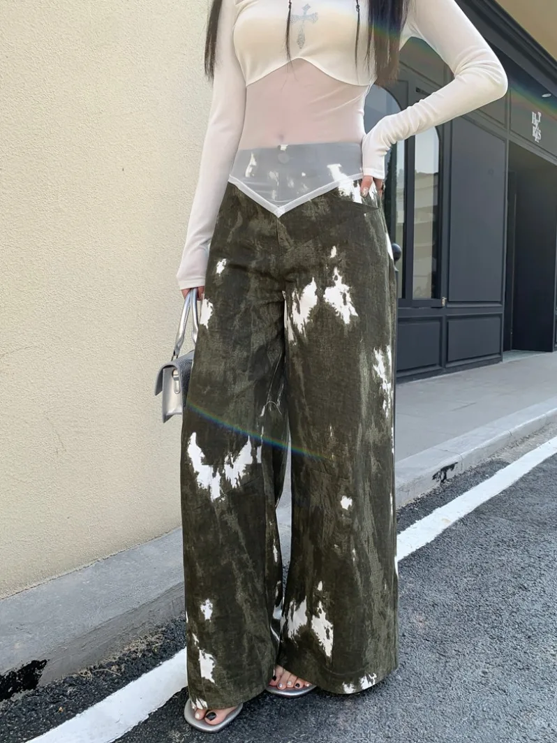 High Waist Distressed Loose Green Denim Pants Women's Spring Versatile Chic Wide Leg Pants Casual Straight Fit Trousers
High Waist Distressed Loose Green Denim Pants Women's Spring Versatile Chic Wide Leg Pants Casual Straight Fit Trousers