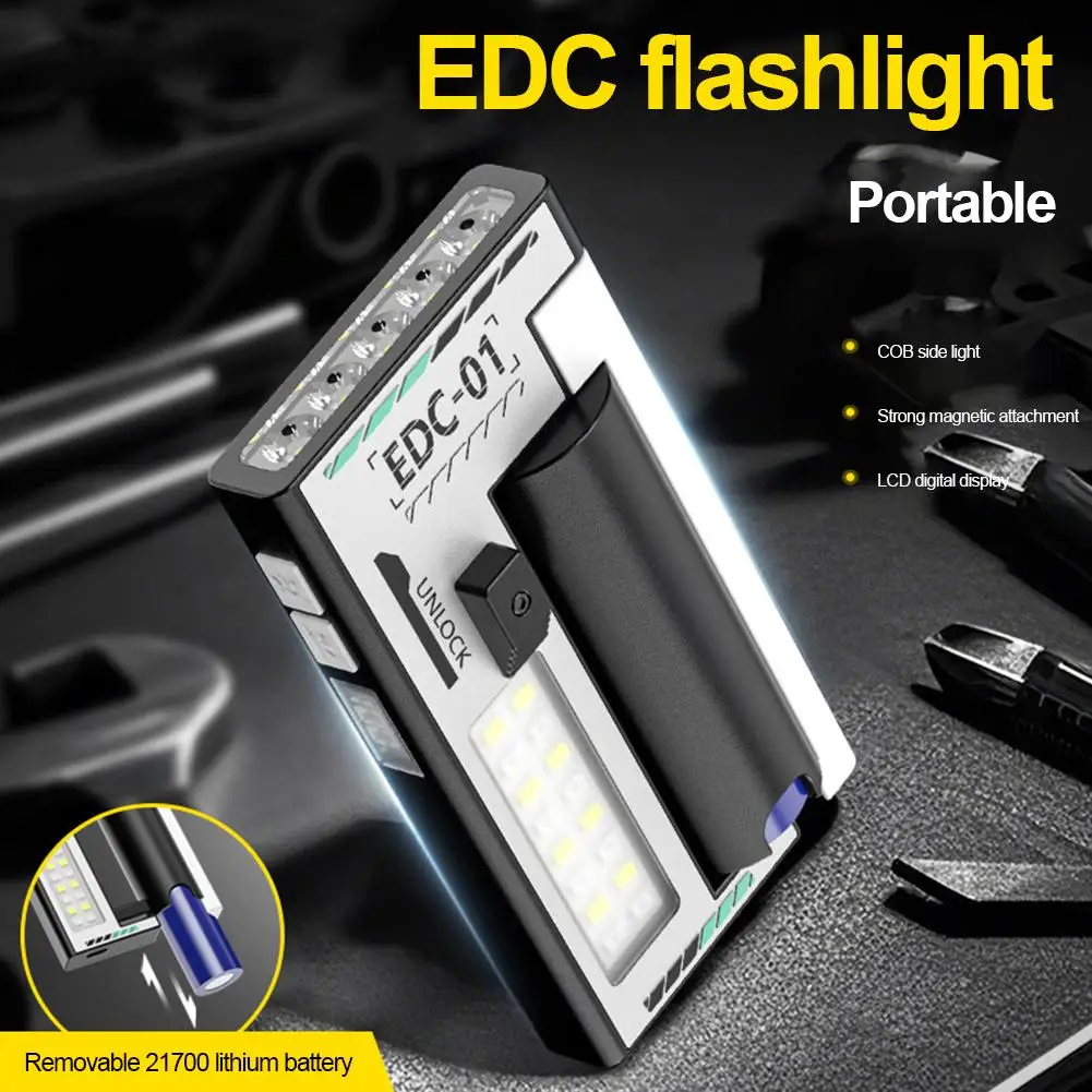 Перезаряжаемый 5-светодиодный фонарик с цифровым дисплеем, красно-синяя сигнальная лампа и магнитным основанием, портативный рабочий фонарь EDC для улицы
Перезаряжаемый 5-светодиодный фонарик с цифровым дисплеем, красно-синяя сигнальная лампа и магнитным основанием, портативный рабочий фонарь EDC для улицы