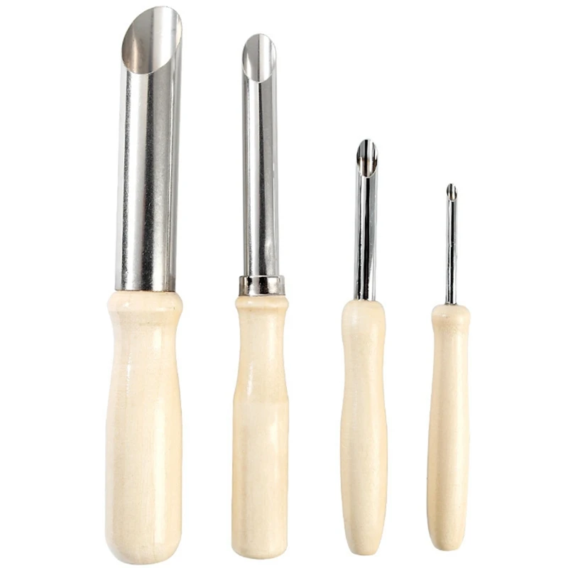 4PCS Tools Stainless Steel Punch Pot Hole Drilling Round Practical Wooden Handle Manual Set White&Silver
4PCS Tools Stainless Steel Punch Pot Hole Drilling Round Practical Wooden Handle Manual Set White&Silver