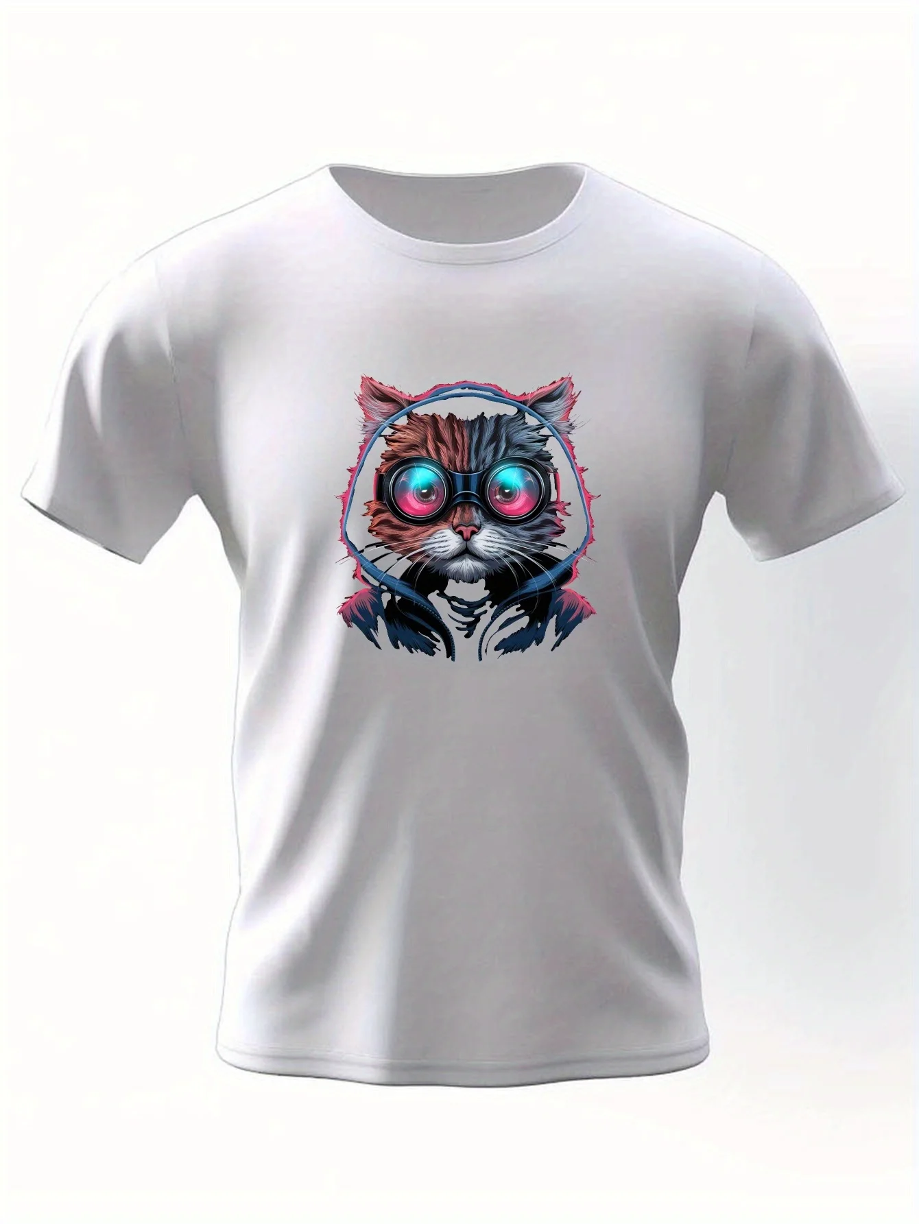 Cool Cat Print Men's Crew Neck T-shirt, Short Sleeve Comfy Versatile Tee Tops, Summer Casual Clothing
Cool Cat Print Men's Crew Neck T-shirt, Short Sleeve Comfy Versatile Tee Tops, Summer Casual Clothing