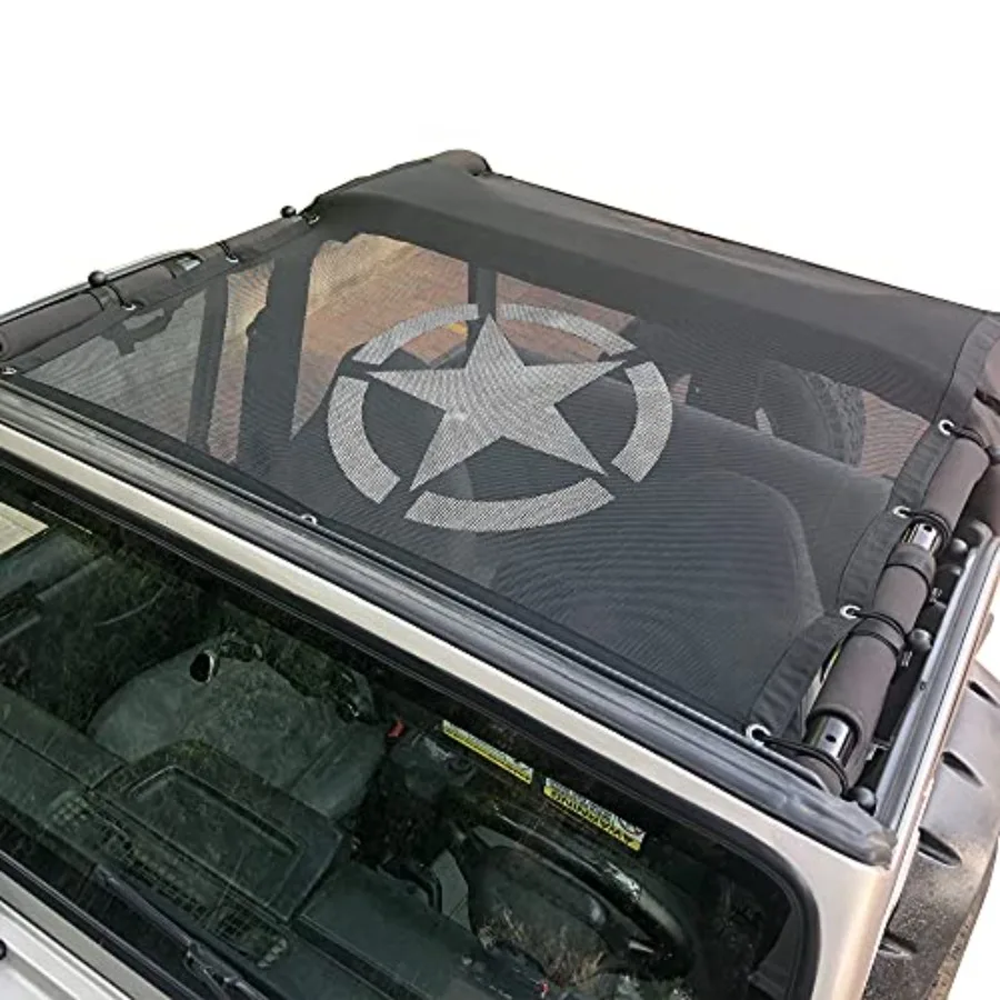 TJ Bikini Top Sunshade Mesh Top for Jeep Wrangler TJ Accessories 1997-2006, Blocks UV, Wind, Noise
TJ Bikini Top Sunshade Mesh Top for Jeep Wrangler TJ Accessories 1997-2006, Blocks UV, Wind, Noise