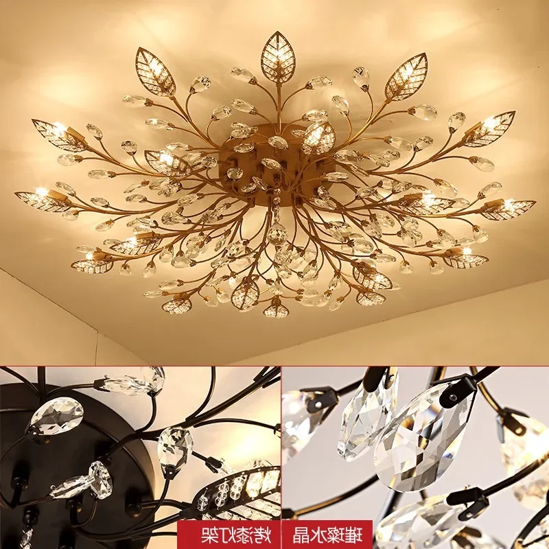 Modern K9 Crystal LED Flush Mount Ceiling Chandelier Lights Fixture Gold Black Home Lamps for Living Room Bedroom Kitchen
Modern K9 Crystal LED Flush Mount Ceiling Chandelier Lights Fixture Gold Black Home Lamps for Living Room Bedroom Kitchen