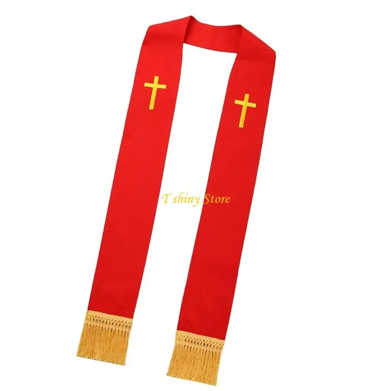 N58F Clergy Stole with Embroidery Crossed Pattern and Tassels Shawl for Priests Pastors Church Religious Gathering
N58F Clergy Stole with Embroidery Crossed Pattern and Tassels Shawl for Priests Pastors Church Religious Gathering