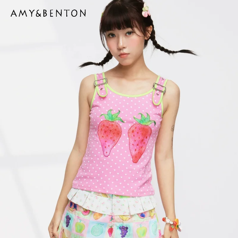 Original Design Pink Fruit Polka Dot Print Women's Strap Buckle Vest 2026 New Sweet Cute Versatile Age-reducing Pants Ladies
Original Design Pink Fruit Polka Dot Print Women's Strap Buckle Vest 2026 New Sweet Cute Versatile Age-reducing Pants Ladies