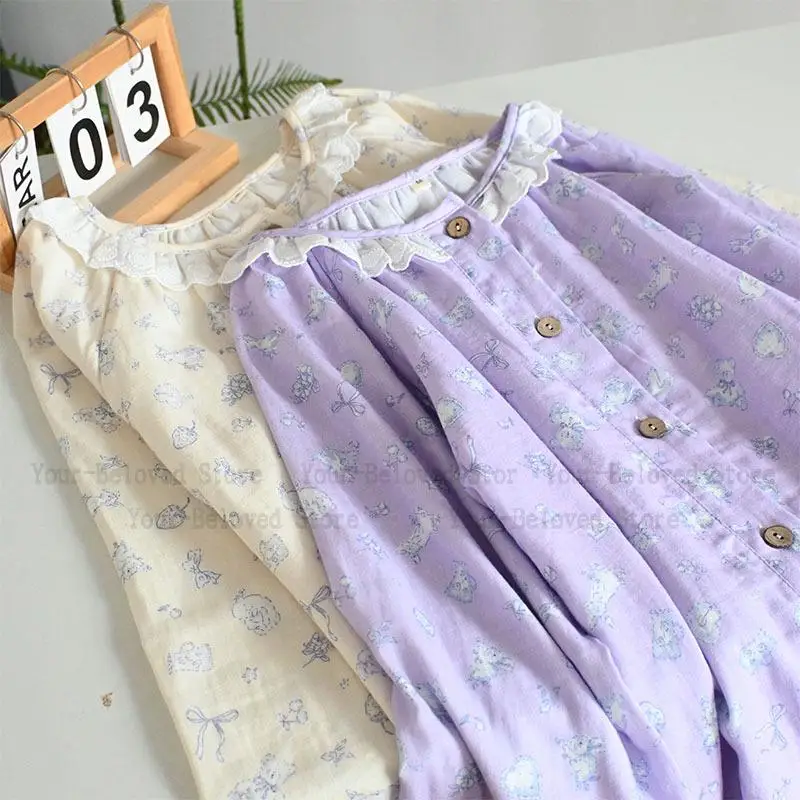 Spring Autumn New Pajamas Cotton 2 Piece Top Pants Women Sweet Lace Trim Pyjamas Femme Long Sleeve Loungewear Soft Nightwear
Spring Autumn New Pajamas Cotton 2 Piece Top Pants Women Sweet Lace Trim Pyjamas Femme Long Sleeve Loungewear Soft Nightwear