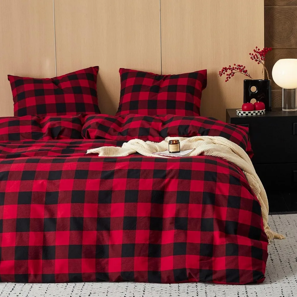 Gingham Cotton Duvet Cover Set in Plaid Buffalo Check Design, 100% Washed Cotton Percale, Farmhouse Style Bedding
Gingham Cotton Duvet Cover Set in Plaid Buffalo Check Design, 100% Washed Cotton Percale, Farmhouse Style Bedding