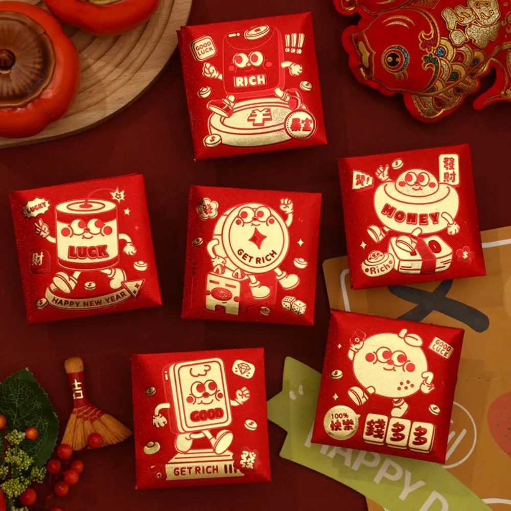 6pcs Hot Stamping Chinese New Year Red Envelope Solid Blessings Printing Lucky Money Bag Thickened Mixed Pattern HongBao 2025
6pcs Hot Stamping Chinese New Year Red Envelope Solid Blessings Printing Lucky Money Bag Thickened Mixed Pattern HongBao 2025