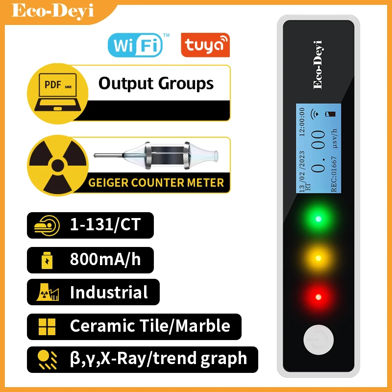 Portable WIFI nuclear radiation detector counter Beta Gamma X-ray γ-ray β-ray high precision radioactivity tester dosimeter
Portable WIFI nuclear radiation detector counter Beta Gamma X-ray γ-ray β-ray high precision radioactivity tester dosimeter