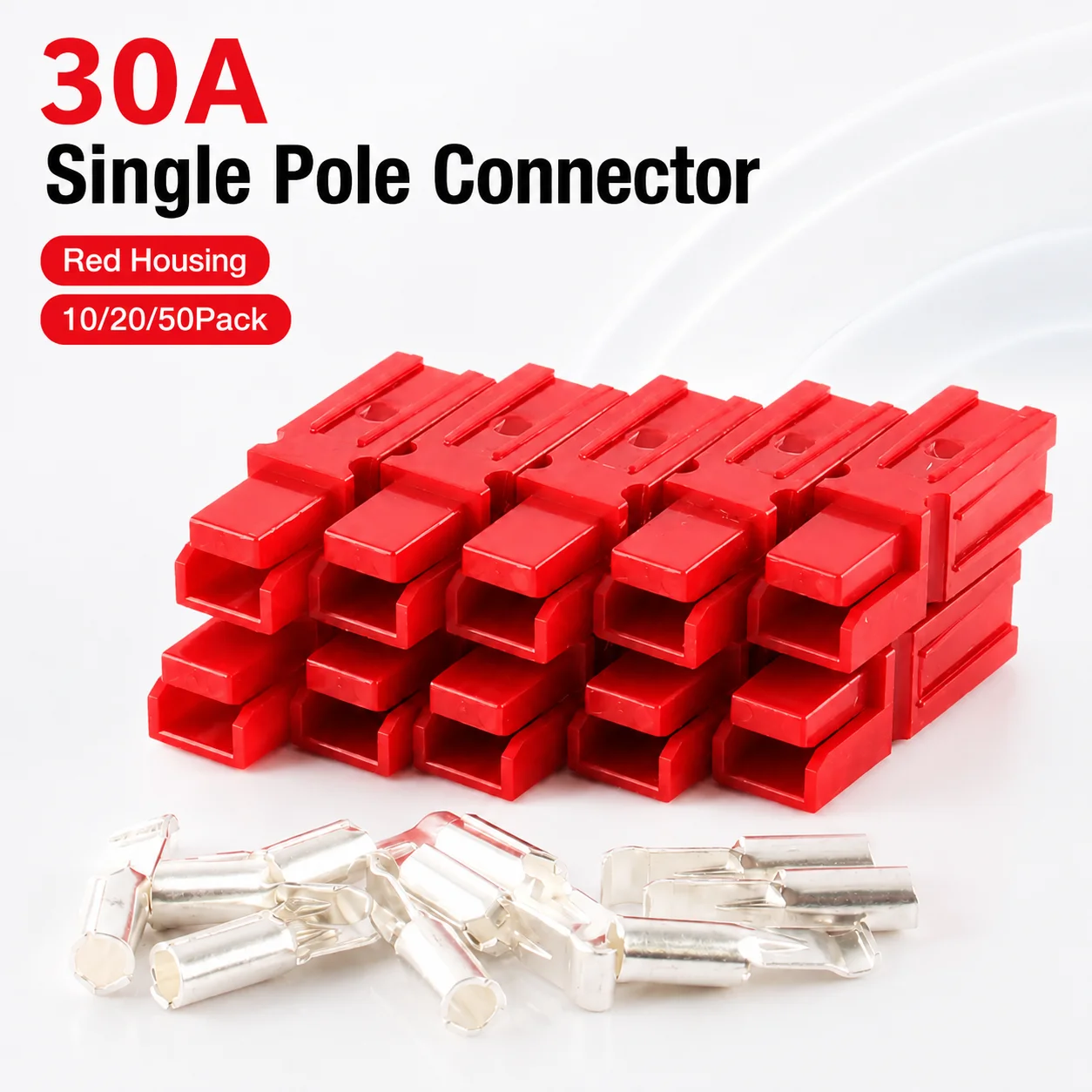 5/10/25Pairs High Current Single Pole Power Connector Plug 30A 600V DC Forklift Car Battery Charging Plug Cable Terminal
5/10/25Pairs High Current Single Pole Power Connector Plug 30A 600V DC Forklift Car Battery Charging Plug Cable Terminal