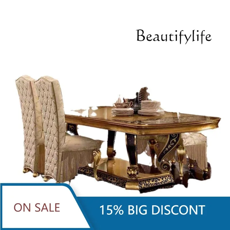 French High-end Solid Wood Dining Table European Carved Old Dining Table Shell Parquet Dining Table Furniture X
French High-end Solid Wood Dining Table European Carved Old Dining Table Shell Parquet Dining Table Furniture X