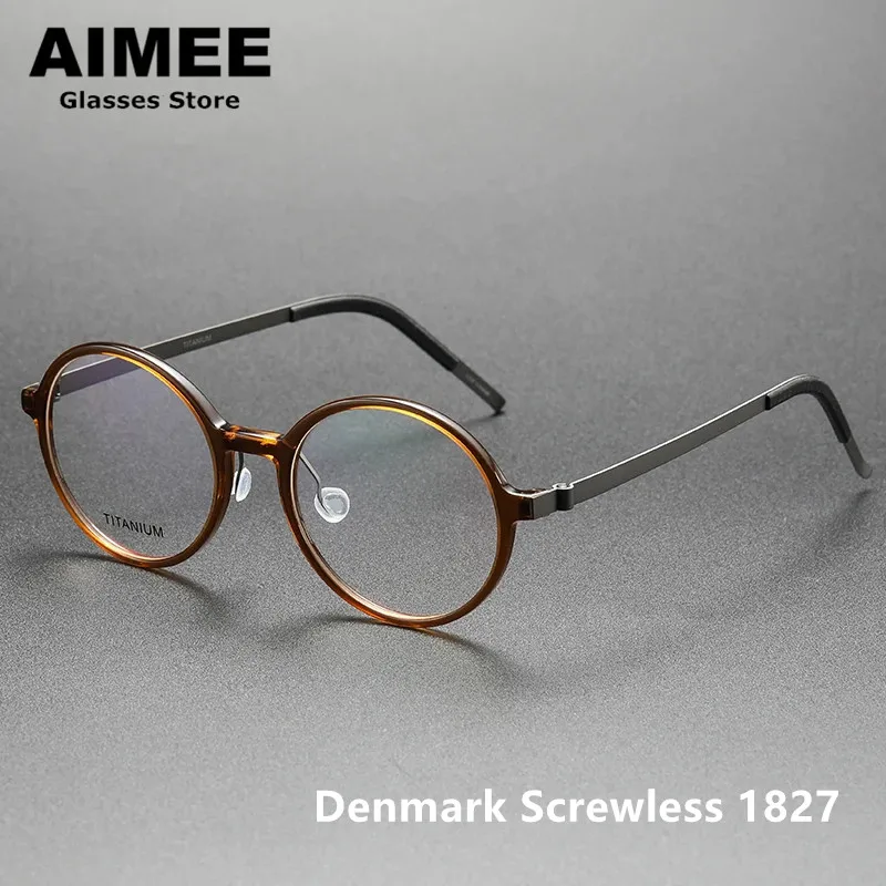 Denmark Brand Retro Round Titanium Glasses Frame Men Screwless Ultralight Eyewear Women Myopia Prescription Eyeglasses 1827 Gafa
Denmark Brand Retro Round Titanium Glasses Frame Men Screwless Ultralight Eyewear Women Myopia Prescription Eyeglasses 1827 Gafa