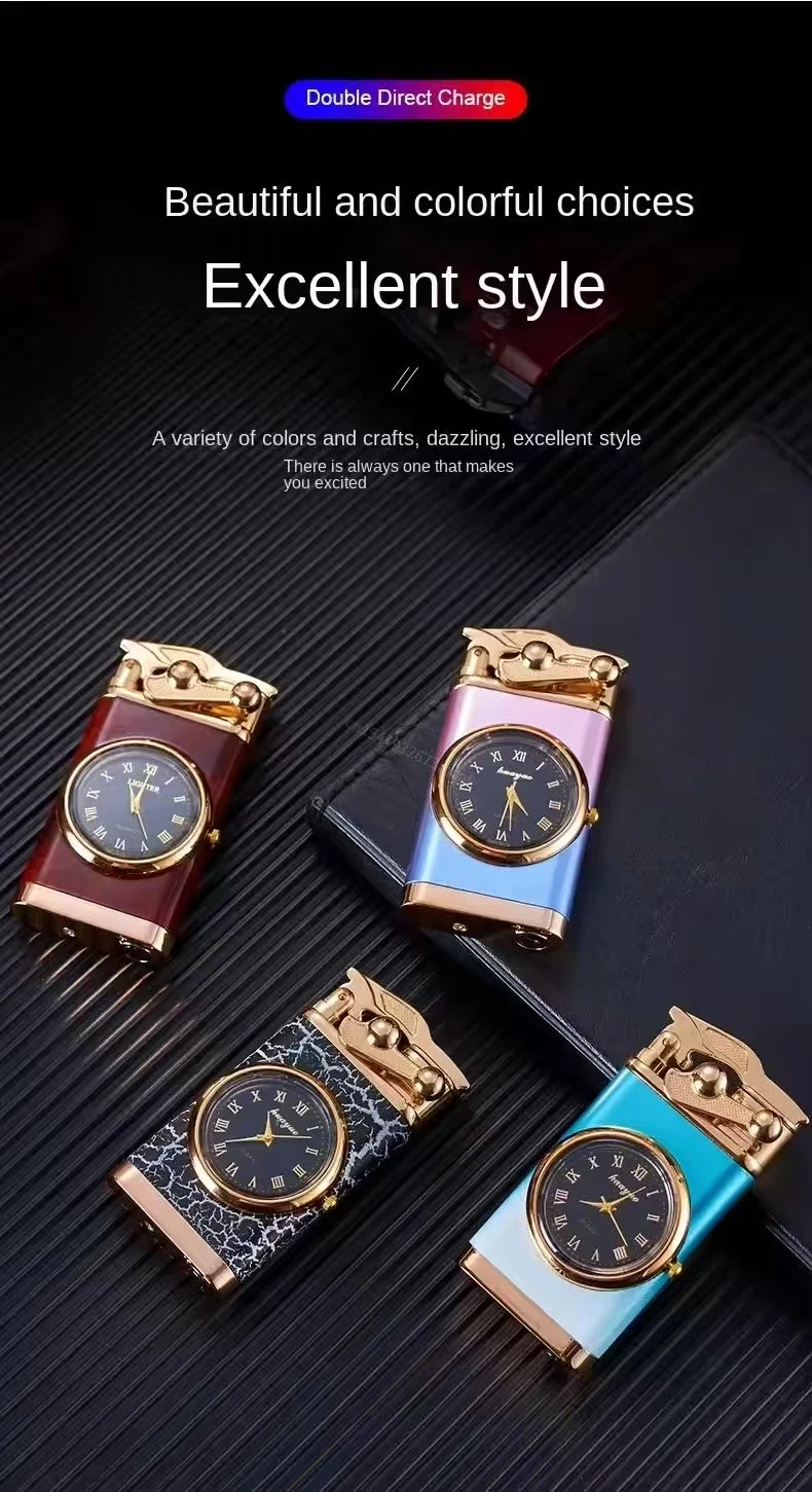 Classic Fashion Luminous Dial Inflatable Lighter Arm Double Fire Blue Flame Direct Charge Lighter Windproof Cigarette Lighter
Classic Fashion Luminous Dial Inflatable Lighter Arm Double Fire Blue Flame Direct Charge Lighter Windproof Cigarette Lighter