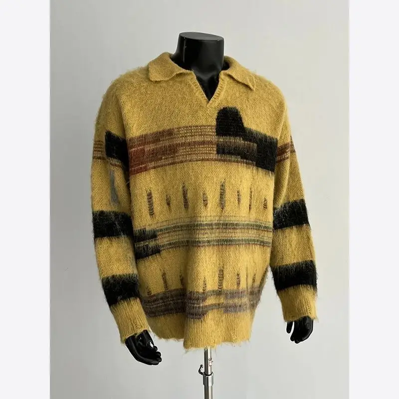 Американский ретро-свитер в полоску, унисекс, зимний, тяжелый, вязаный, для пар, модный дизайн, свободный крой...
Американский ретро-свитер в полоску, унисекс, зимний, тяжелый, вязаный, для пар, модный дизайн, свободный крой...