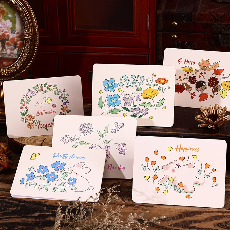 10Pcs Small Flower Postcard Vintage Literary Greeting Card Ins Style Thanksgiving Teacher Student Gift Message Blessing Cards
10Pcs Small Flower Postcard Vintage Literary Greeting Card Ins Style Thanksgiving Teacher Student Gift Message Blessing Cards