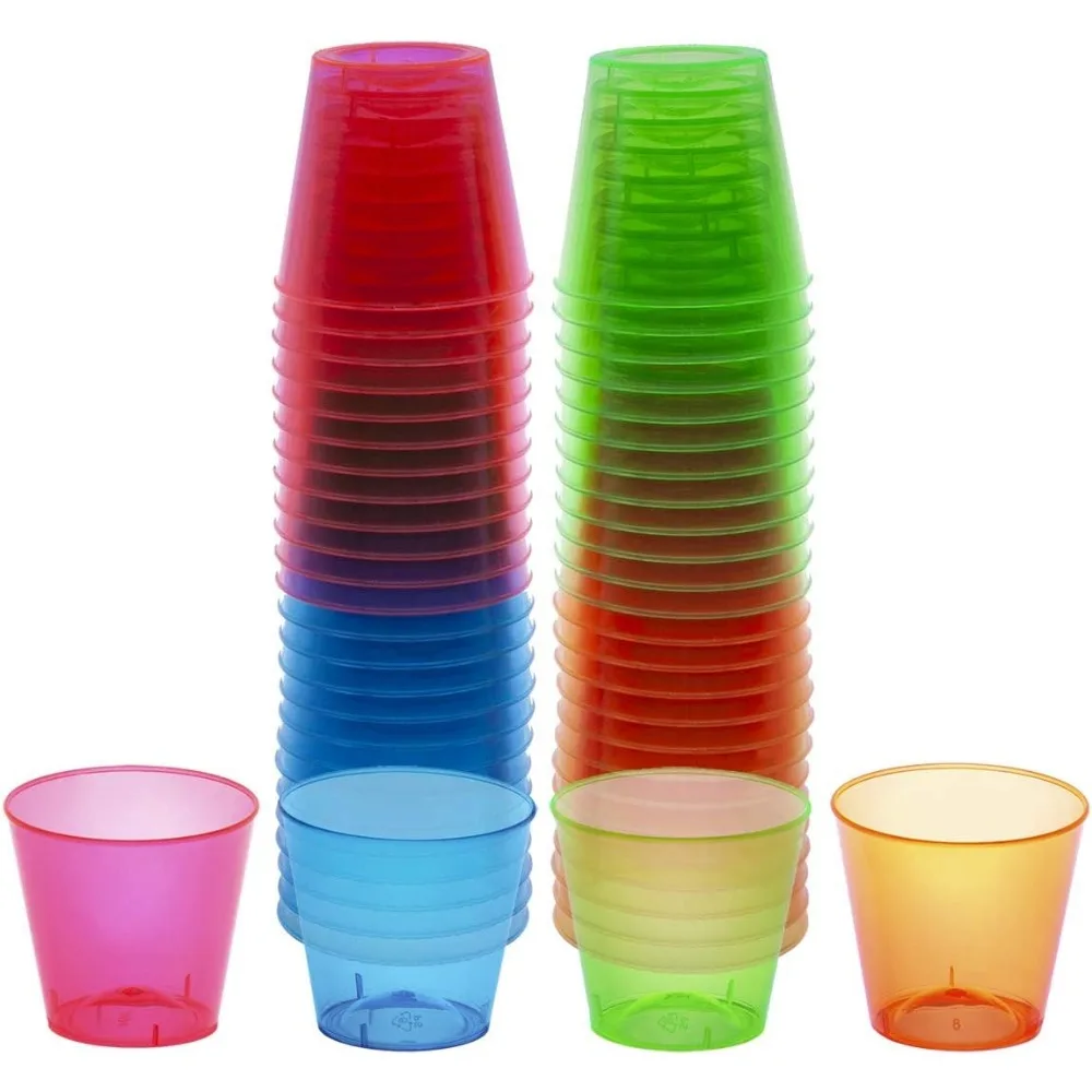 Hard Plastic 1-Ounce Shot Glasses - 50 Assorted Neon - Party Essentials
Hard Plastic 1-Ounce Shot Glasses - 50 Assorted Neon - Party Essentials