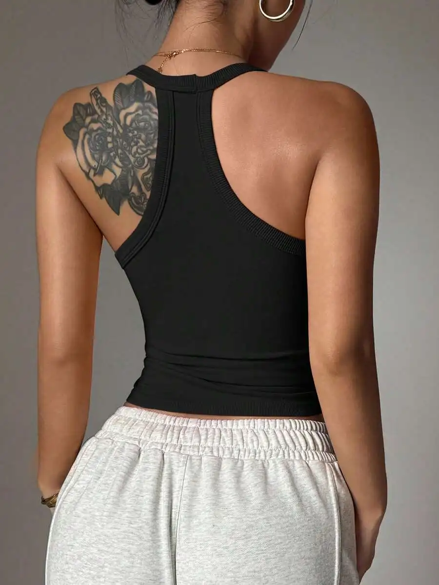 Seamless V-Neck Racerback Camisole Top For Women Workout Yoga Running Gym Activewear Black
Seamless V-Neck Racerback Camisole Top For Women Workout Yoga Running Gym Activewear Black