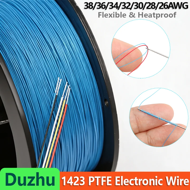 UL1423 PTFE Electronic Wire 10-100m 38/36/34/30/28/26/24 AWG Silver Plated Copper High Temperature Micro Fine Single Core Cable
UL1423 PTFE Electronic Wire 10-100m 38/36/34/30/28/26/24 AWG Silver Plated Copper High Temperature Micro Fine Single Core Cable