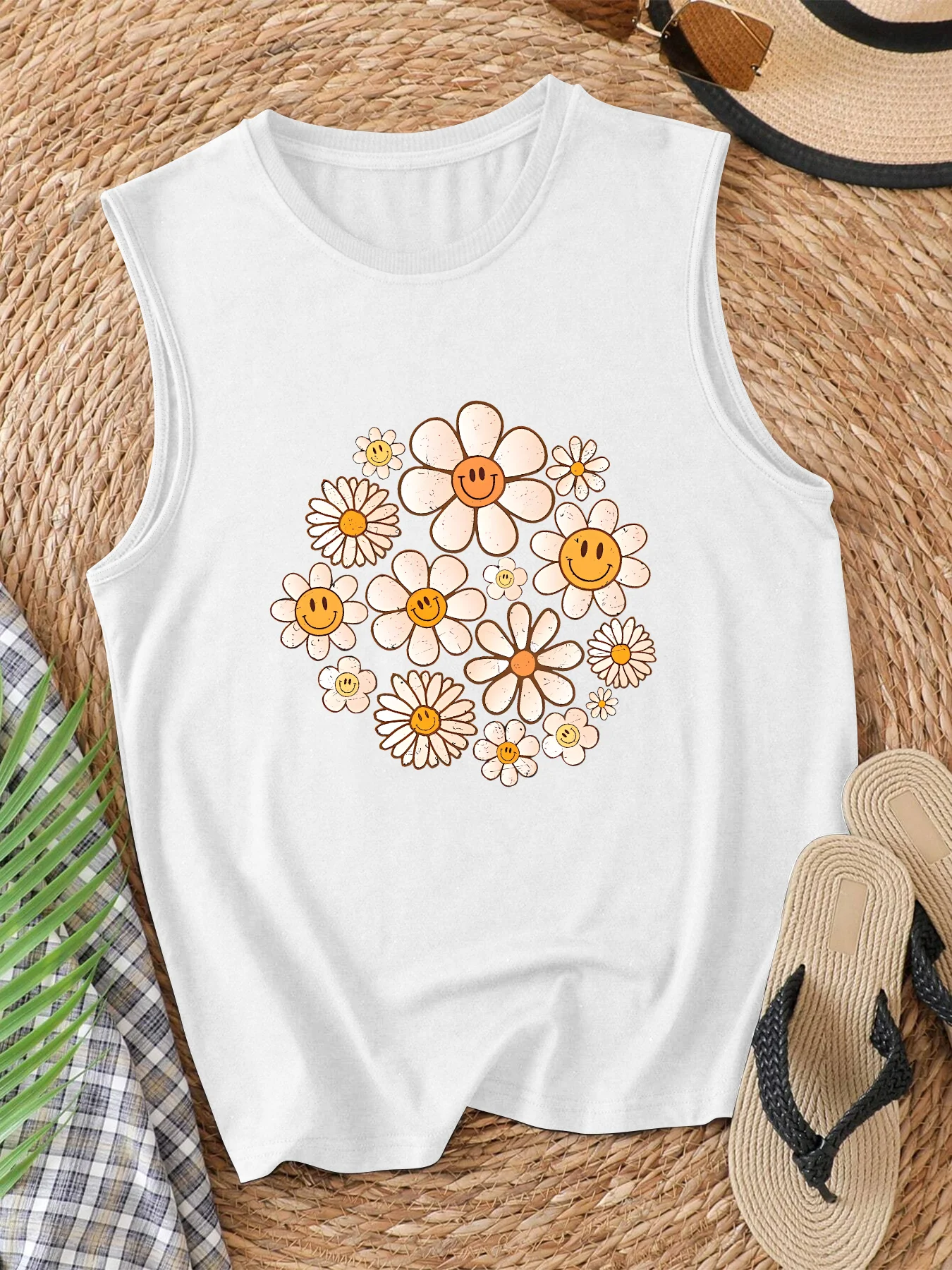 Women Clothing Loose Fit Casual Basic Tank Tops Crew Neck Cute Trendy Printed Sleeveless Summer Casual Tops Shirts Outfits 2025
Women Clothing Loose Fit Casual Basic Tank Tops Crew Neck Cute Trendy Printed Sleeveless Summer Casual Tops Shirts Outfits 2025