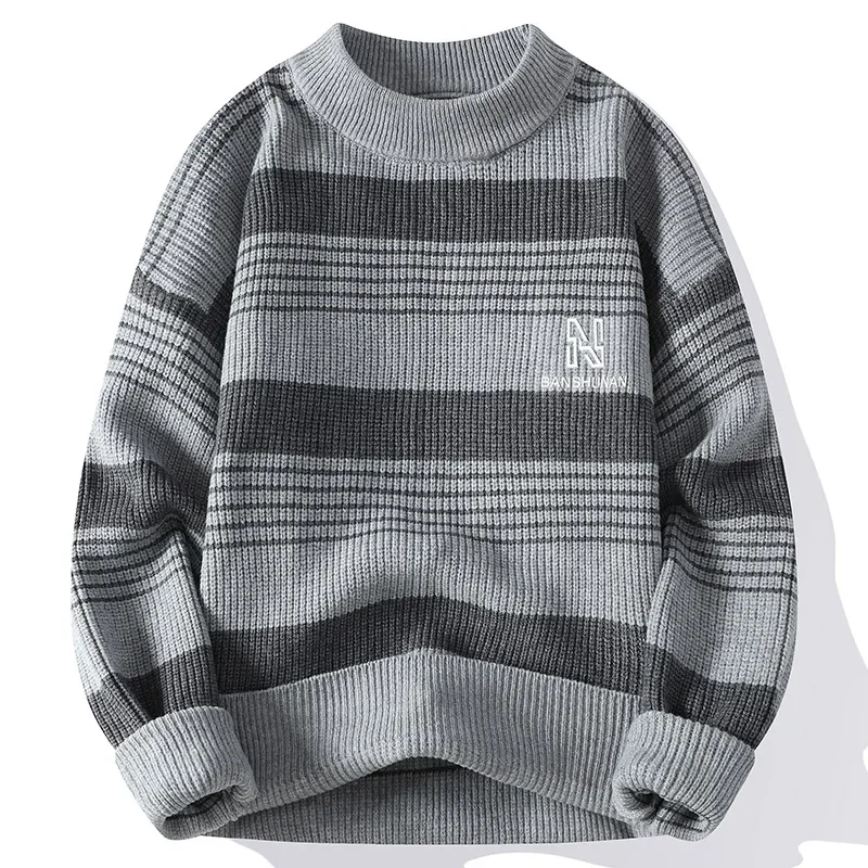 Korean Autumn Winter New Men's Sweater Fashion Striped Loose Comfortable Pullover Top Quality Soft Casual Men Knit Sweaters
Korean Autumn Winter New Men's Sweater Fashion Striped Loose Comfortable Pullover Top Quality Soft Casual Men Knit Sweaters