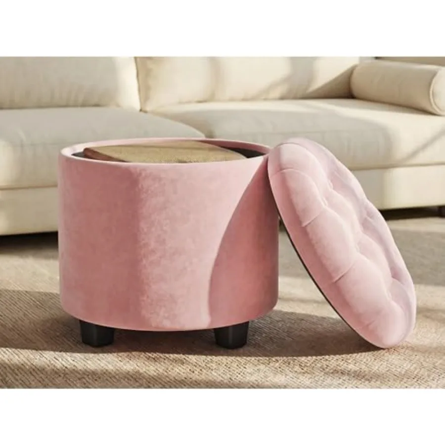 Round Ottoman, Ottoman with Storage, 17.7 x 17.7 x 17.5 Inch, Feet Rest with Legs, Velvet, Load up to 330 lb, for Living Room,
Round Ottoman, Ottoman with Storage, 17.7 x 17.7 x 17.5 Inch, Feet Rest with Legs, Velvet, Load up to 330 lb, for Living Room,