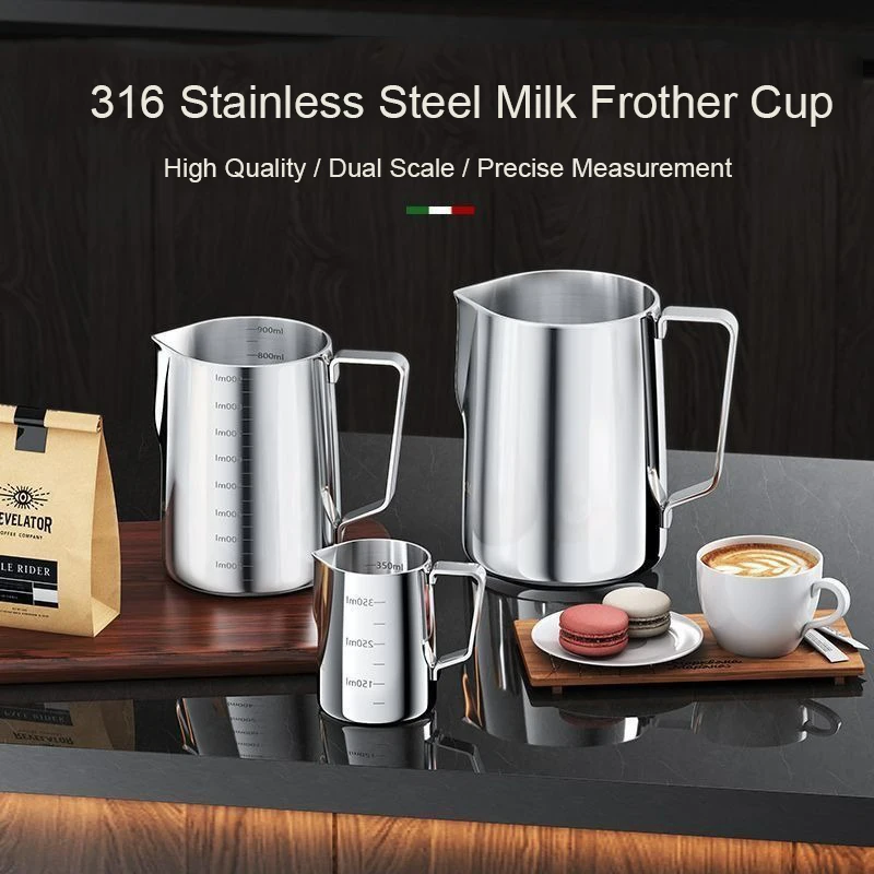 Кувшины для вспенивания кофе, 250/350/600/1000 мл, кувшин для вспенивания, чашка для латте, художественный кувшин из нержавеющей стали 316, инструмент для кофе эспрессо
Кувшины для вспенивания кофе, 250/350/600/1000 мл, кувшин для вспенивания, чашка для латте, художественный кувшин из нержавеющей стали 316, инструмент для кофе эспрессо