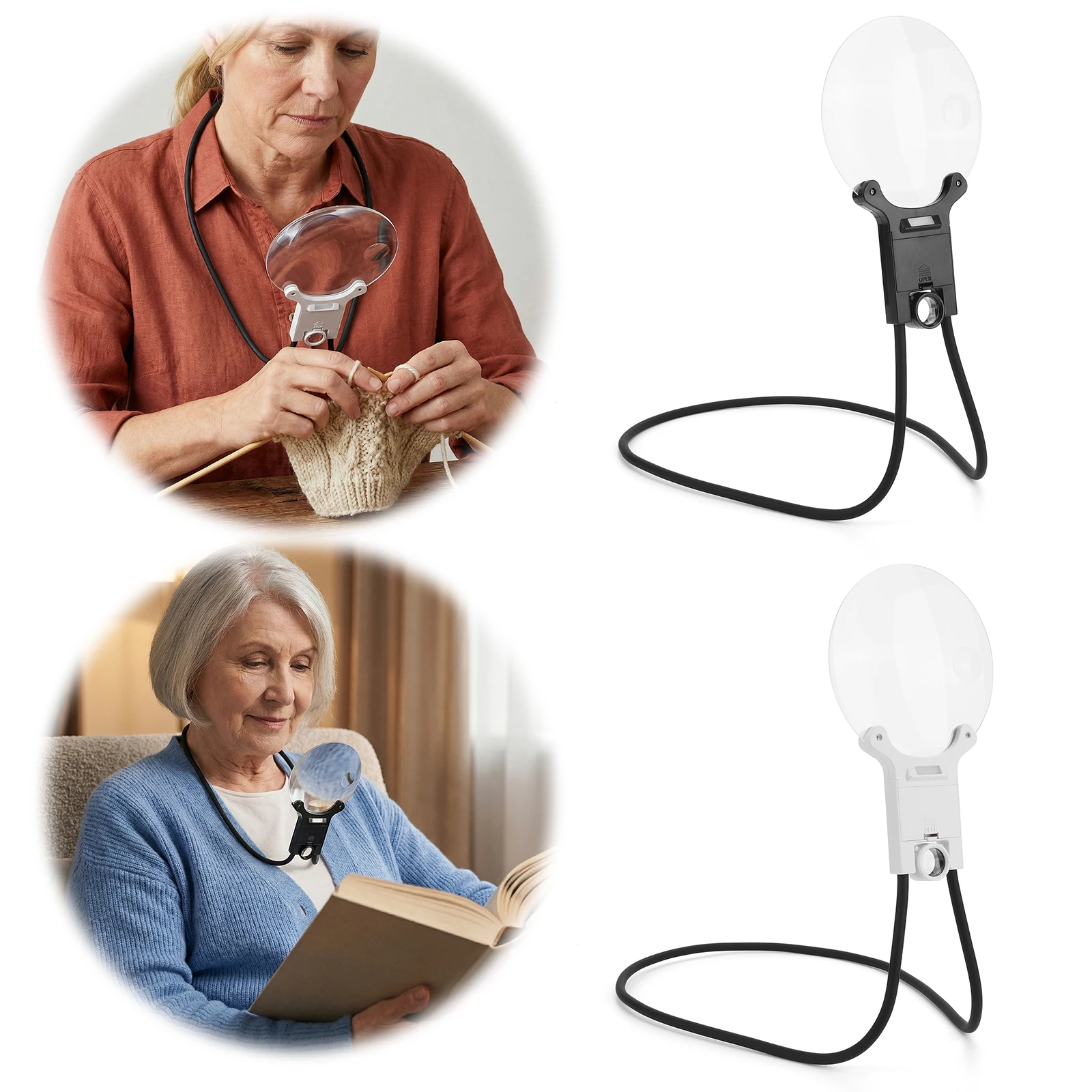 Увеличительное стекло на шею 138 мм с 16-кратным увеличением и подсветкой, без рук, для чтения, шитья, вязания, вышивки крестиком и рукоделия
Увеличительное стекло на шею 138 мм с 16-кратным увеличением и подсветкой, без рук, для чтения, шитья, вязания, вышивки крестиком и рукоделия