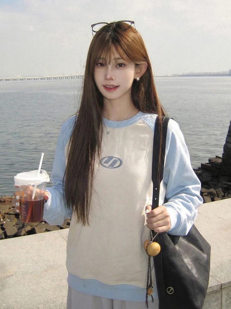 Korean Chic round Ne Sweatirt Women Early Spring Color Blo oulder Design Loose Slimming Base irt Top
Korean Chic round Ne Sweatirt Women Early Spring Color Blo oulder Design Loose Slimming Base irt Top