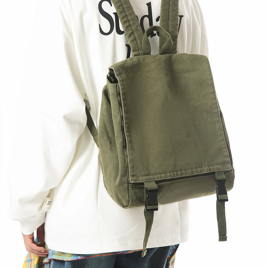 Retro canvas flip-top workwear style backpack for women/men college schoolbag soild color travel bagpack small knapsack rucksack
Retro canvas flip-top workwear style backpack for women/men college schoolbag soild color travel bagpack small knapsack rucksack