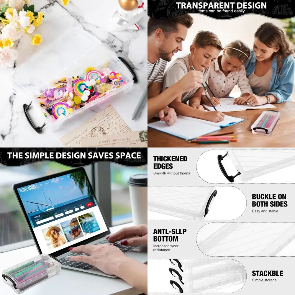 Большой прозрачный пластиковый пенал с 24 отделениями и защелкой для хранения художественных принадлежностей (черный)
Большой прозрачный пластиковый пенал с 24 отделениями и защелкой для хранения художественных принадлежностей (черный)