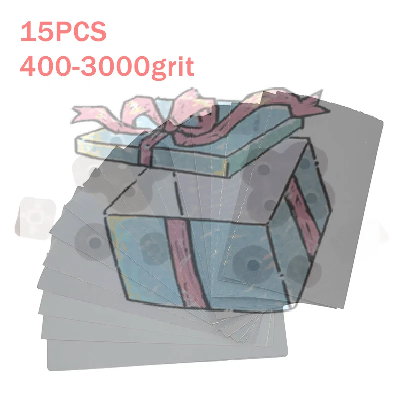 15/18Pcs Sandpaper Kit Water/Dry Sanding Paper Abrasive Polishing Tools 400/600/800/1000/1200/15002000/2500/3000 Grit Sandpaper
15/18Pcs Sandpaper Kit Water/Dry Sanding Paper Abrasive Polishing Tools 400/600/800/1000/1200/15002000/2500/3000 Grit Sandpaper