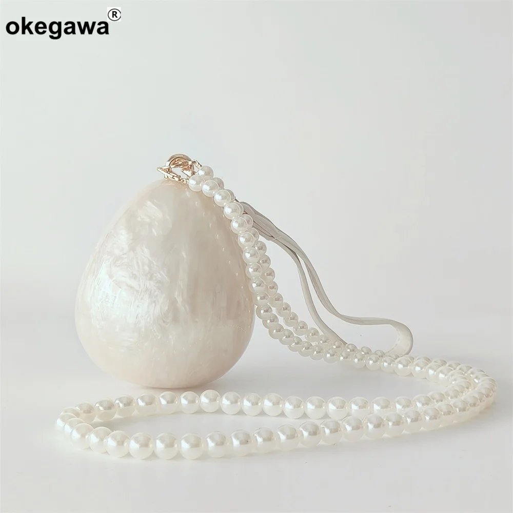 Marble Pearl White Mini Ball Long Beaded Handle Luxury Women Evening Bridal Party Bag Prom Wedding Clutch Purse Acrylic Handbag
Marble Pearl White Mini Ball Long Beaded Handle Luxury Women Evening Bridal Party Bag Prom Wedding Clutch Purse Acrylic Handbag