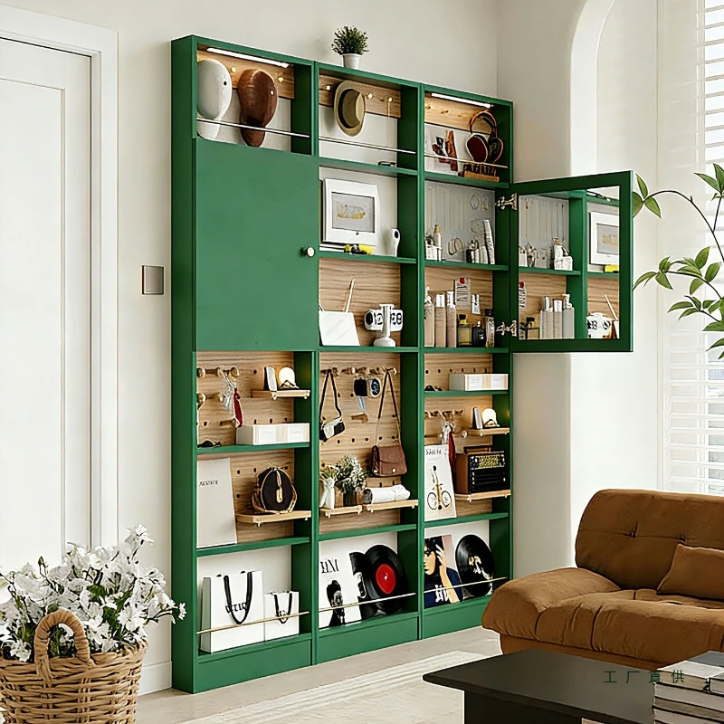 Narrow slot storage behind the bookshelf door Floor shelf Solid wood against the wall
Narrow slot storage behind the bookshelf door Floor shelf Solid wood against the wall