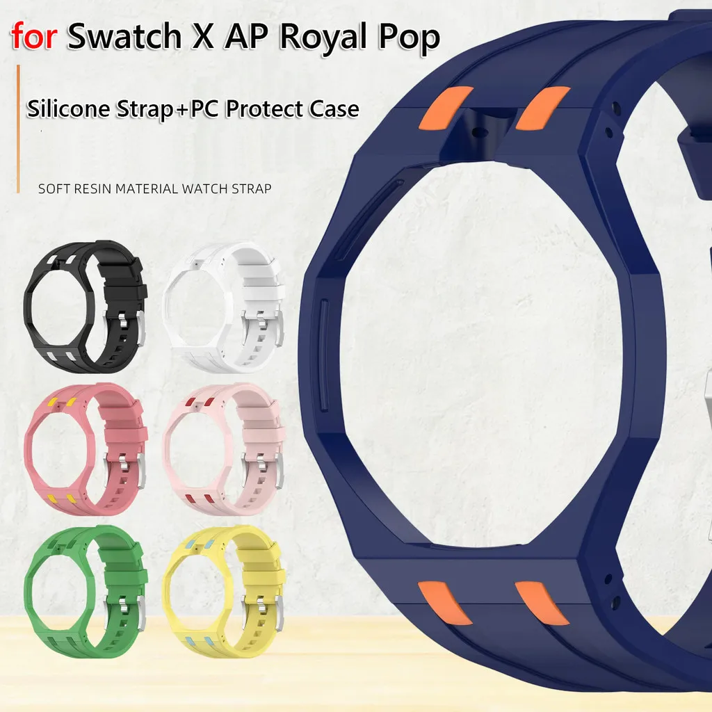 PC Case+Silicone Strap Band for Swatch X AP Royal Pop watchband Pocket Watch Changer To Wristwatch Integrated Modification
PC Case+Silicone Strap Band for Swatch X AP Royal Pop watchband Pocket Watch Changer To Wristwatch Integrated Modification