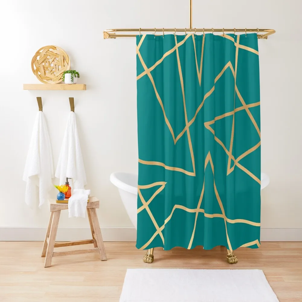 Teal & Gold Abstract Shower Curtain Bathtub Bathroom Accessory Elegant Bathroom Curtain
Teal & Gold Abstract Shower Curtain Bathtub Bathroom Accessory Elegant Bathroom Curtain