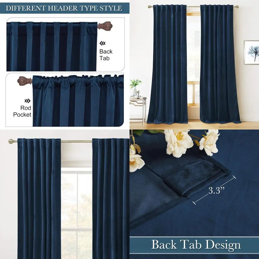 Navy Blue 52x108 Inch Thermal Insulated Blackout Curtains, Soft Vertical Window Panels for Cottage Farmhouse Living Room
Navy Blue 52x108 Inch Thermal Insulated Blackout Curtains, Soft Vertical Window Panels for Cottage Farmhouse Living Room