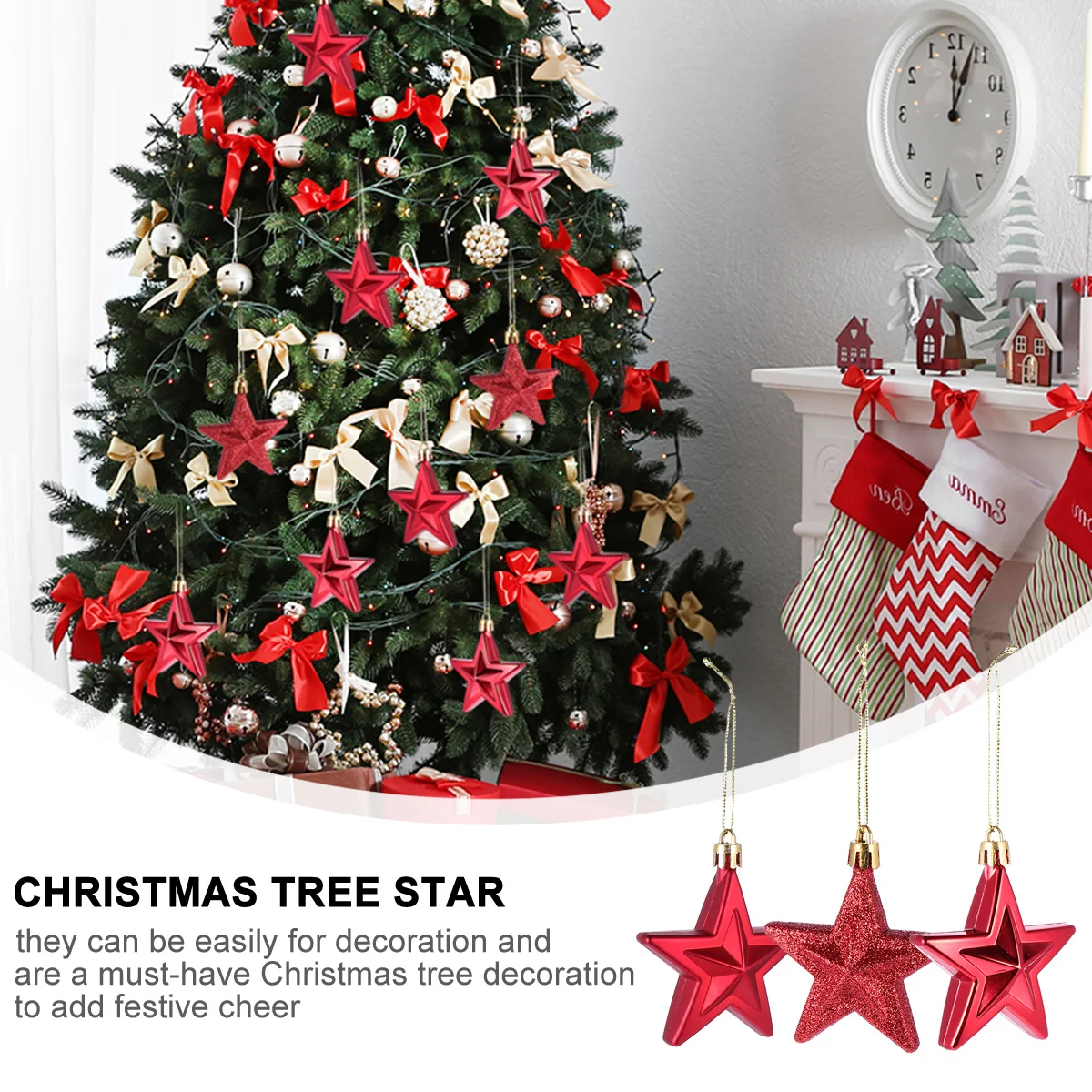 18pcs Christmas Five-Pointed Star Decorations Hanging Ornament For Home Party Hotel School Xmas Tree Decoration Festive
18pcs Christmas Five-Pointed Star Decorations Hanging Ornament For Home Party Hotel School Xmas Tree Decoration Festive