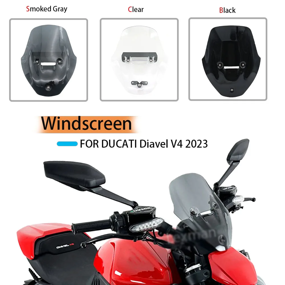 Для DUCATI Diavel V4 2023, лобовое стекло мотоцикла, дефлектор ветра, обтекатель, черные комплекты, аксессуары для мотоциклов
Для DUCATI Diavel V4 2023, лобовое стекло мотоцикла, дефлектор ветра, обтекатель, черные комплекты, аксессуары для мотоциклов