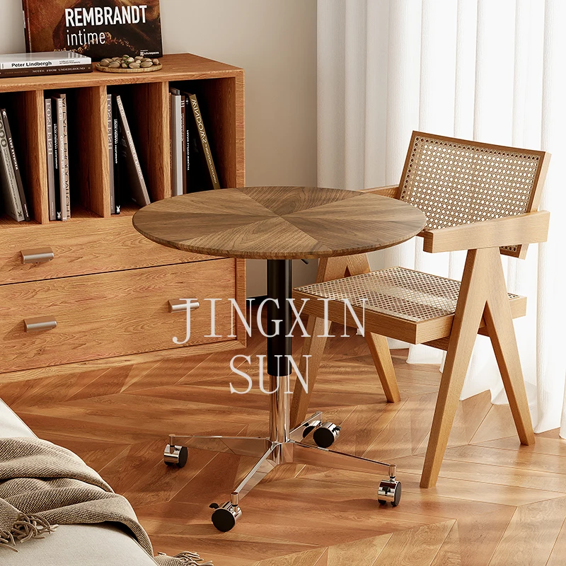 Solid wood small round table lifting dining table household table mobile
Solid wood small round table lifting dining table household table mobile