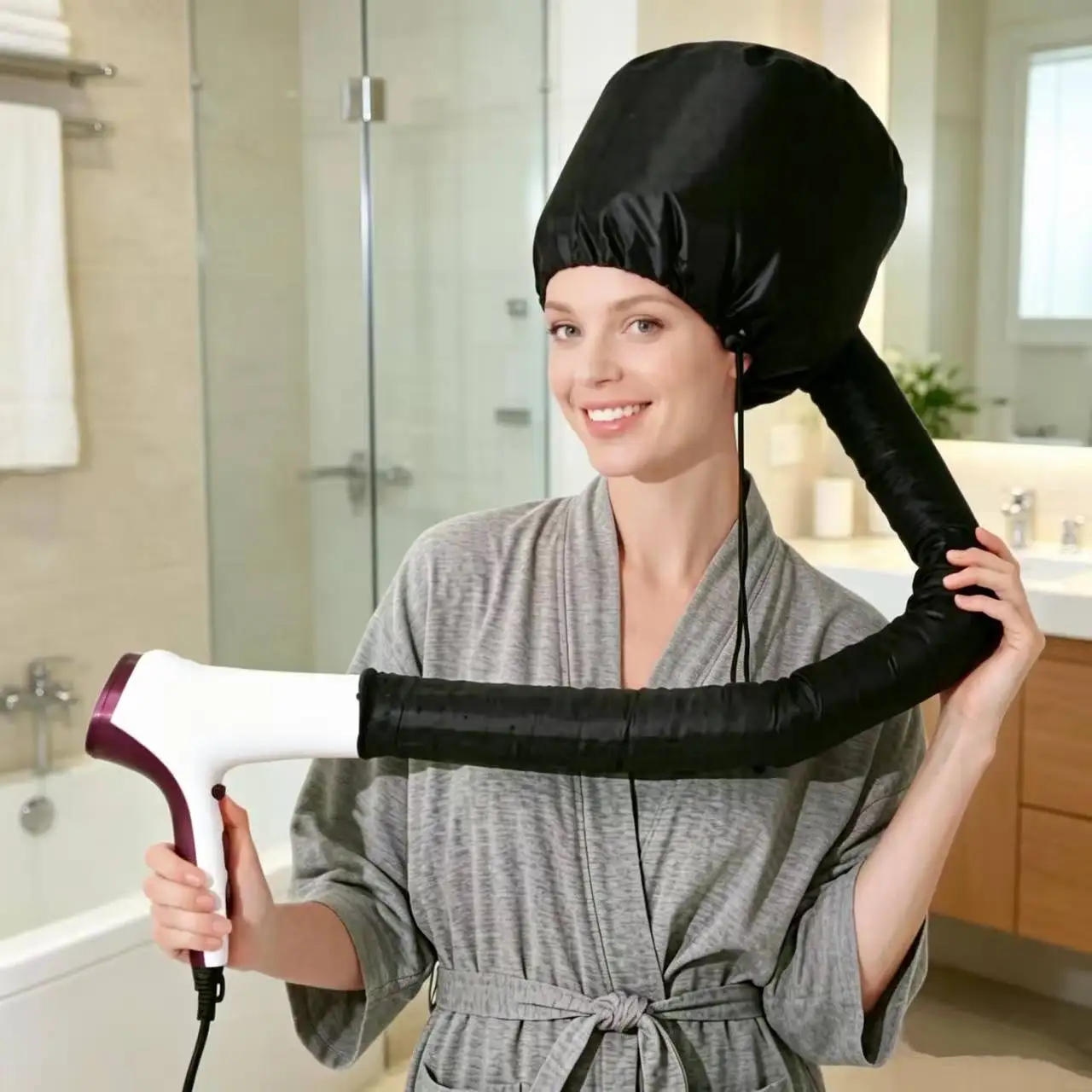 Salon-Grade Quick Dry Hair Cap, Adjustable Drawstring Hair Drying Hat, Flexible Hose, Efficient Hair Drying, Soft and Comfortabl
Salon-Grade Quick Dry Hair Cap, Adjustable Drawstring Hair Drying Hat, Flexible Hose, Efficient Hair Drying, Soft and Comfortabl