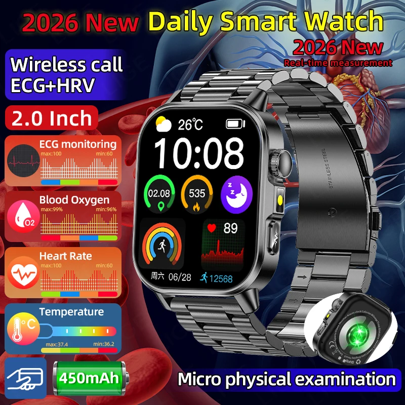 2.01-inch ECG+PPG Smart Watch 2026 Men Health Analysis New Model Blood Oxygen LED Flashlight Bluetooth Call Smartwatch Women
2.01-inch ECG+PPG Smart Watch 2026 Men Health Analysis New Model Blood Oxygen LED Flashlight Bluetooth Call Smartwatch Women