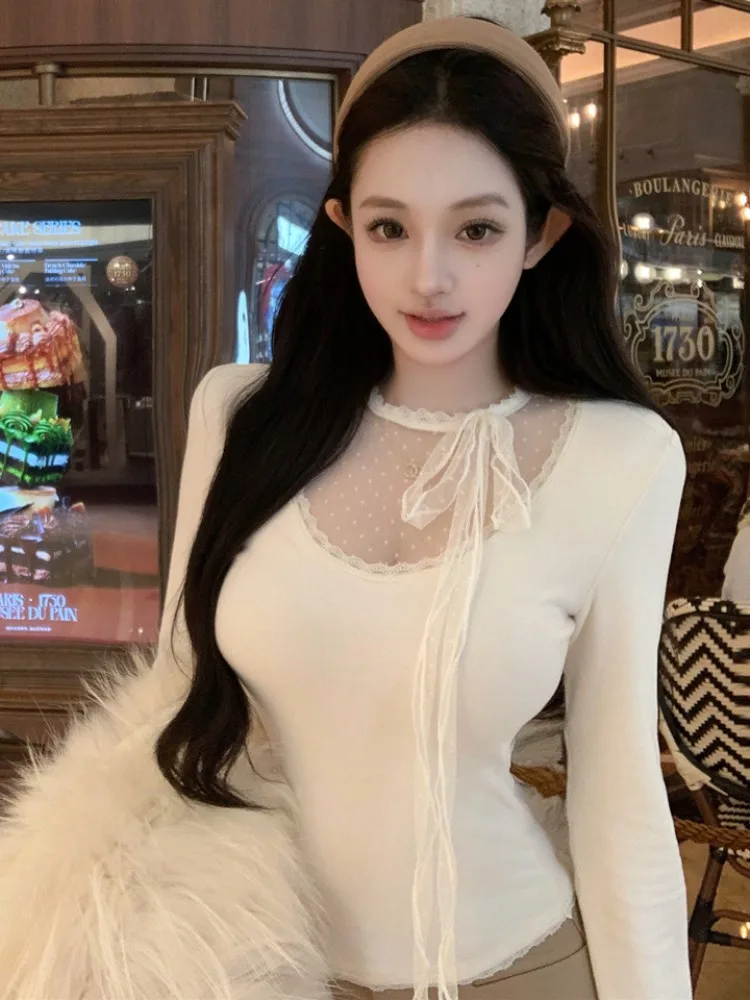 Pure Desire Sexy U-Neck Hanging Neck Top Women's Autumn Winter Fake Two-Piece Polka Dot Mesh Long Sleeve Lace Base Shirt Inne...
Pure Desire Sexy U-Neck Hanging Neck Top Women's Autumn Winter Fake Two-Piece Polka Dot Mesh Long Sleeve Lace Base Shirt Inne...