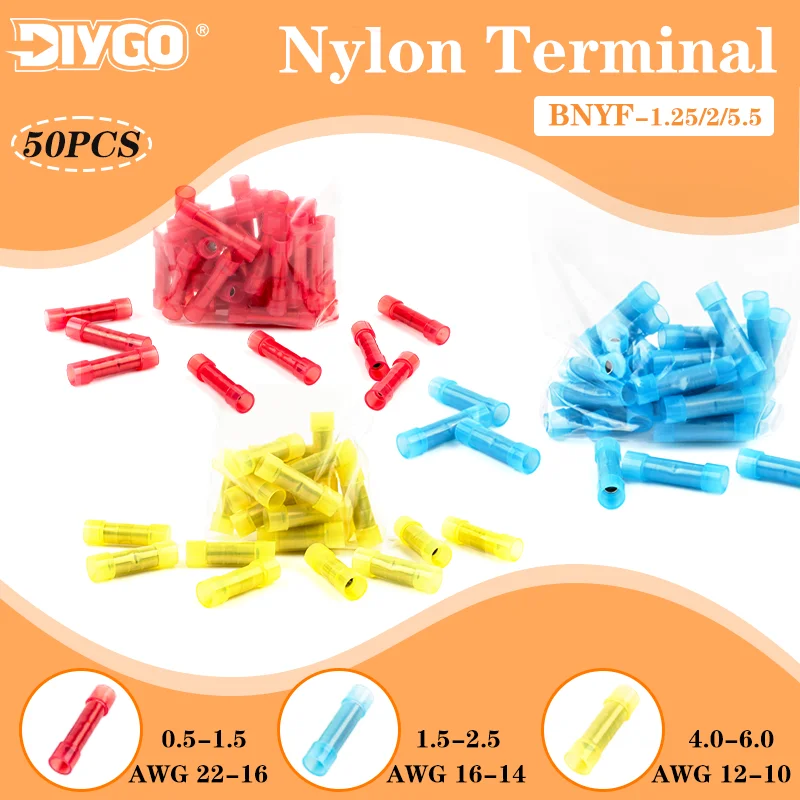 50Pcs AWG 22-10 Waterproof Insulated Automobile Wire Cable Crimp Terminal Quick Insulated Nylon Terminals Electrical Crimp Port
50Pcs AWG 22-10 Waterproof Insulated Automobile Wire Cable Crimp Terminal Quick Insulated Nylon Terminals Electrical Crimp Port