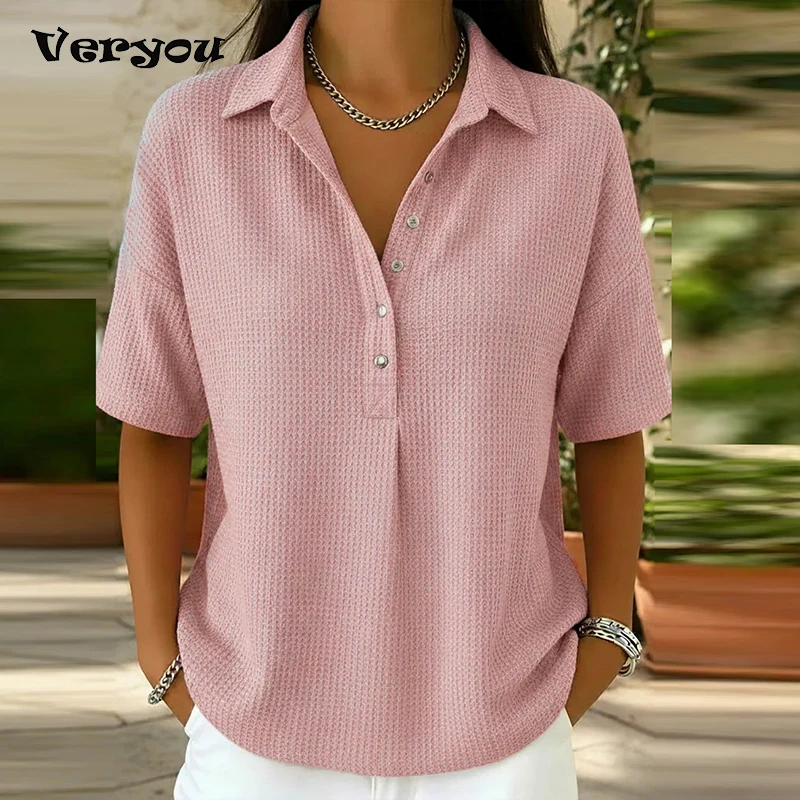 Summer Basic BLouse Women's Shirt Solid Color Casual Short Sleeve Button Shirts For Women Fashion Oversized Tops
Summer Basic BLouse Women's Shirt Solid Color Casual Short Sleeve Button Shirts For Women Fashion Oversized Tops