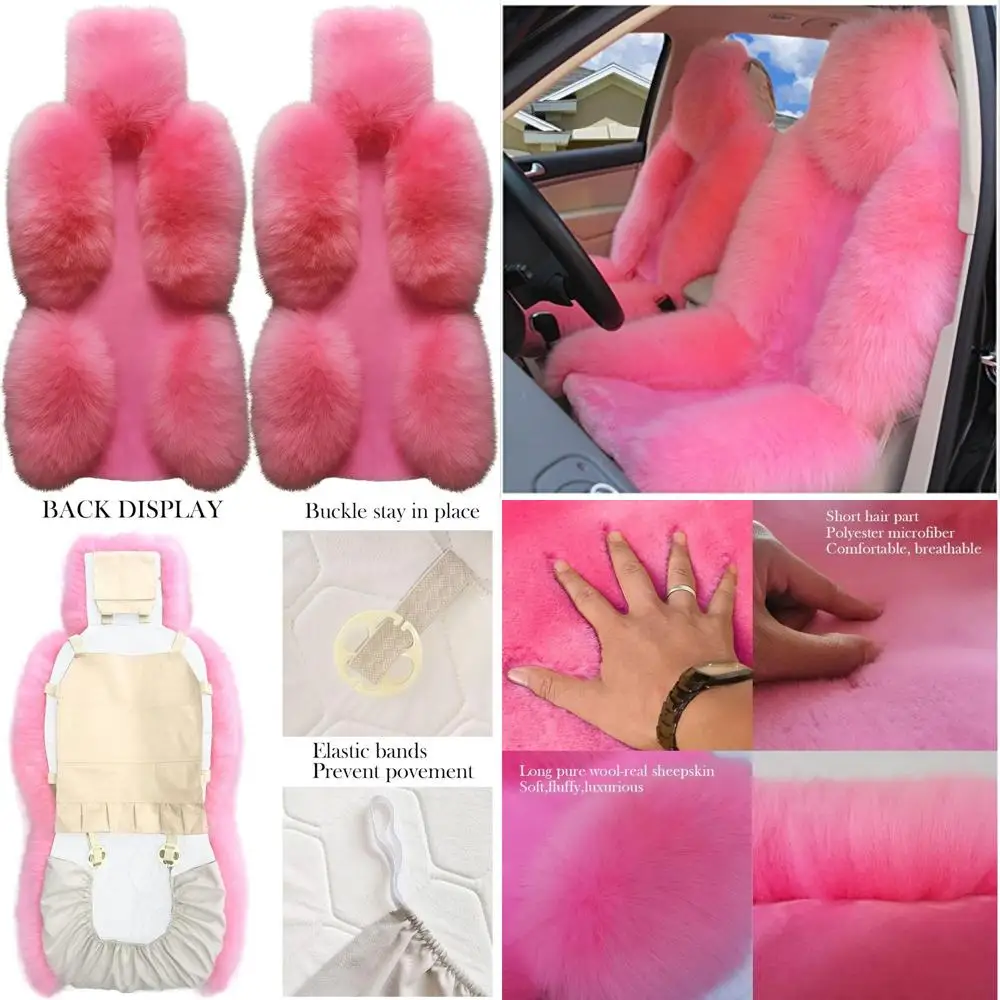 A Pair 50% Genuine Sheepskin Fur Car 2 Front Seat Covers Set Winter Warm Universal Pink…
A Pair 50% Genuine Sheepskin Fur Car 2 Front Seat Covers Set Winter Warm Universal Pink…